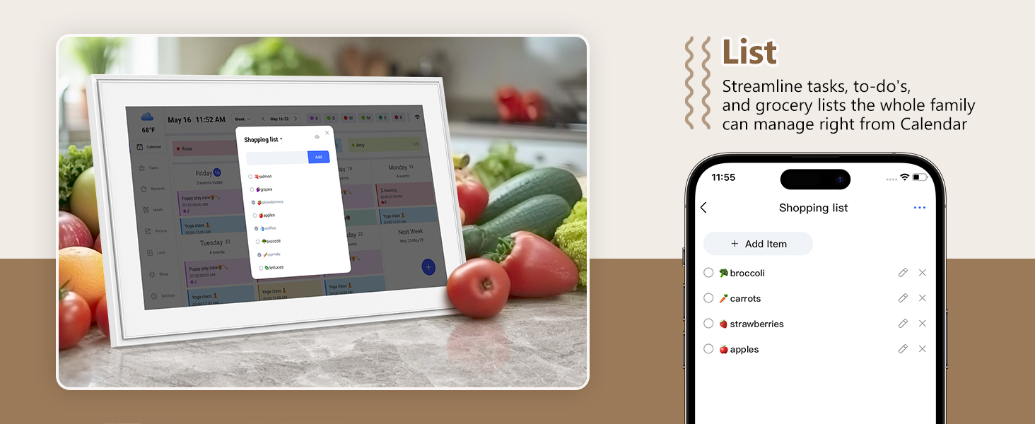 21.5-Inch Electronic Wall Calendar