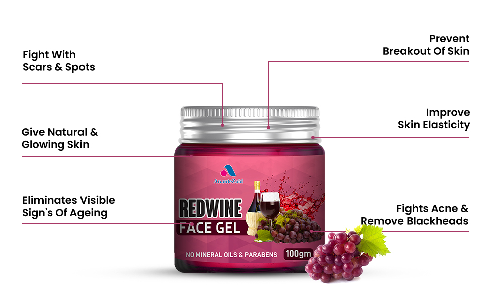 Anant Ezoid 100 Organic and Pure Red Wine Face Gel (For Softening and