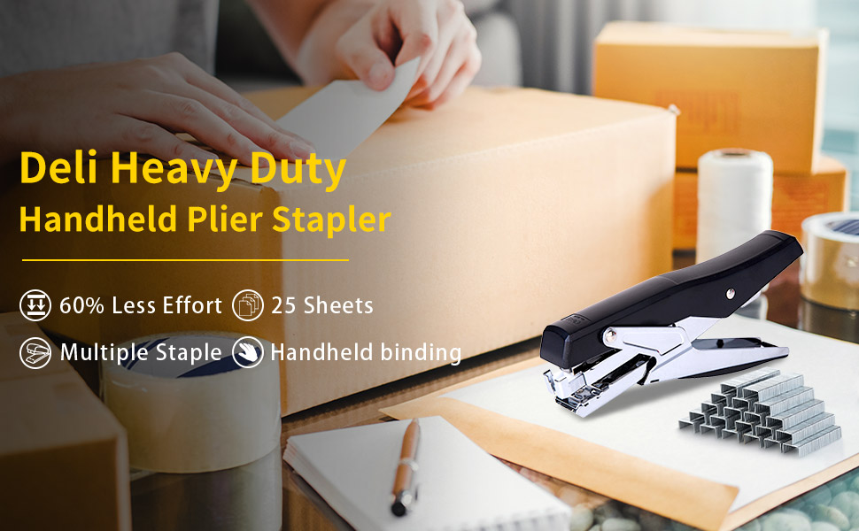Deli Heavy Duty Stapler, 25 Sheets Capacity, Effortless