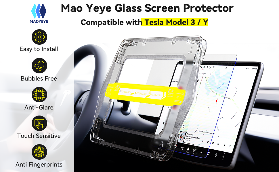 Tesla Model Y Model 3 Screen Protector 2023, 9h Anti