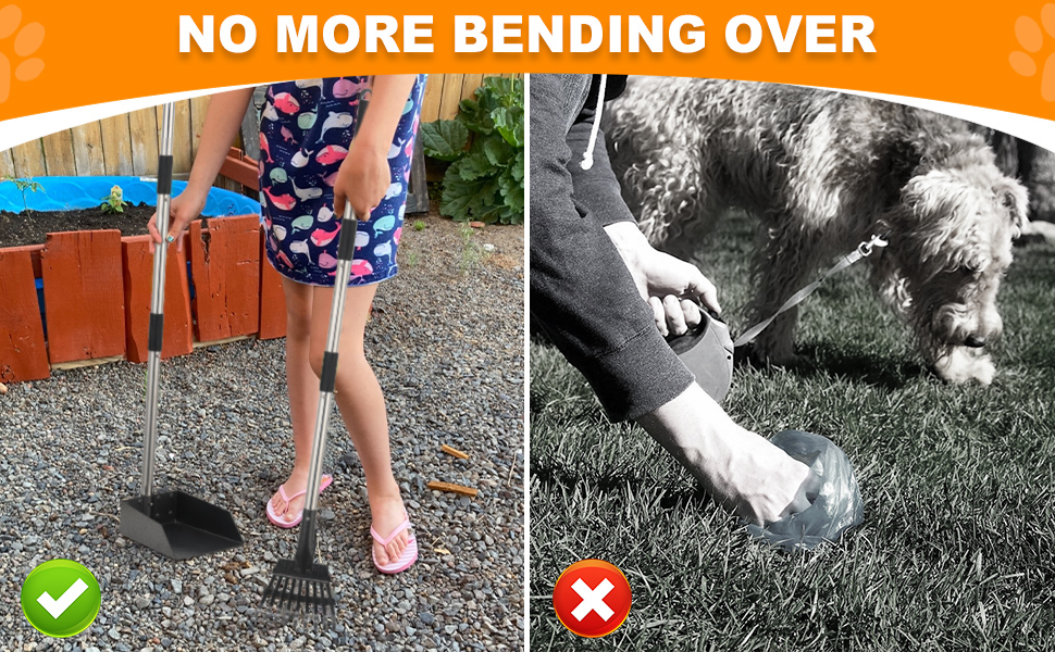 CALCHELE Dog Pooper Scooper Heavy Duty Metal Poop