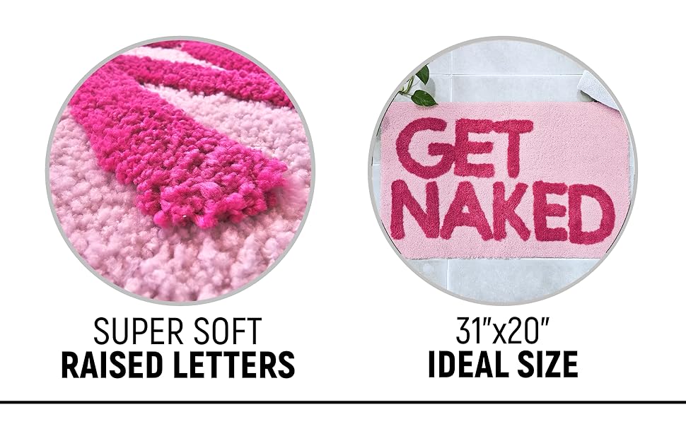 get naked super soft raised letters 31 x 20 inches