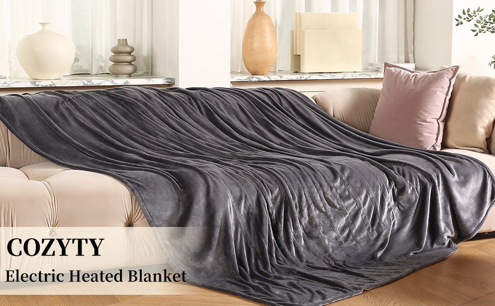 Electric Heated Blanket Twin Size, Super Silky Soft Flannel