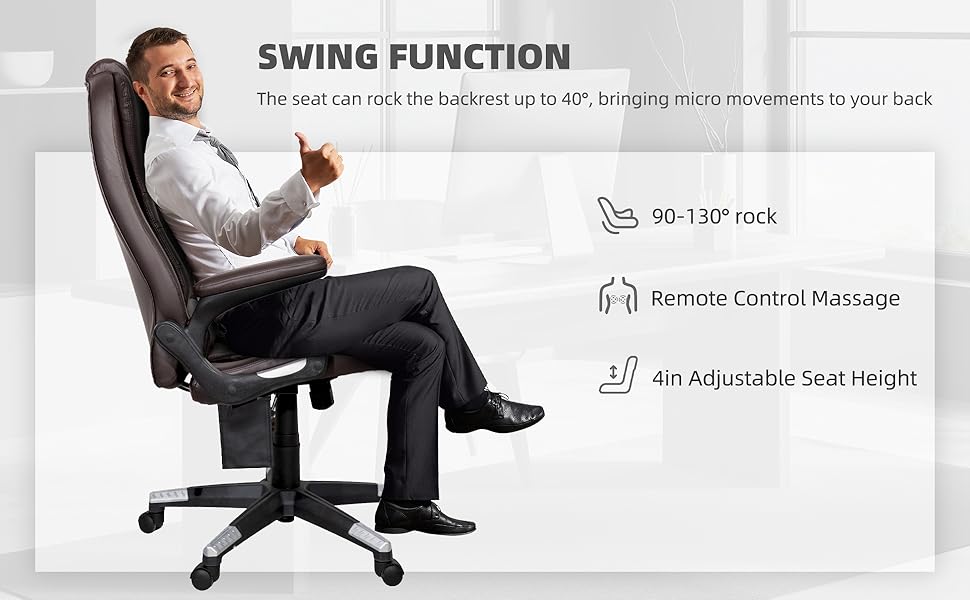 Ergonomic Executive Office Chair, Massage Office Chair with 6Point Vibration and