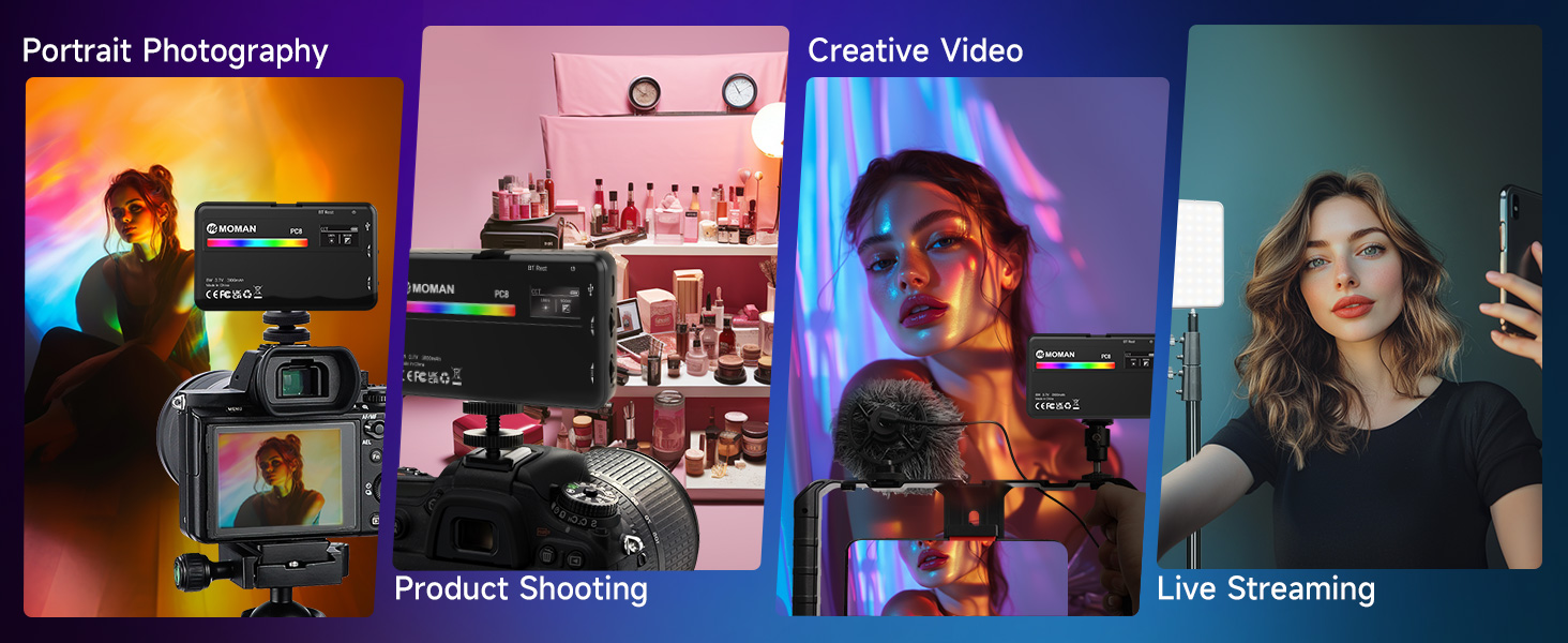 on camera rgb light, Light Panel for photography, RGB Video Light