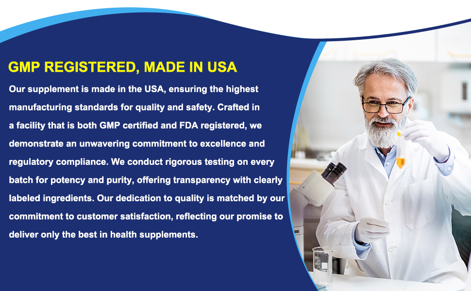 GMP REGISTERED, MADE IN USA