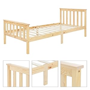 ML-Design ML-232/Wooden bed single bed children's bed 90x200 cm natural
