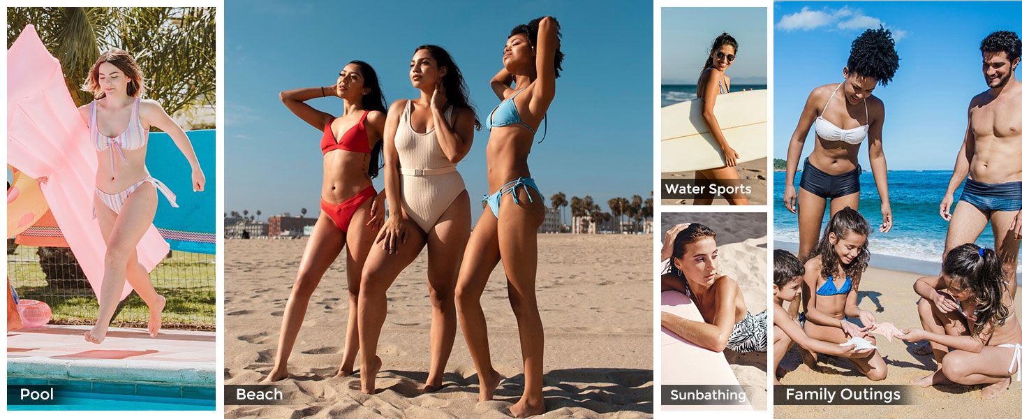 ZAFUL Women's Chic Triangle Spaghetti Straps Tie Side Bikini Swimsuit