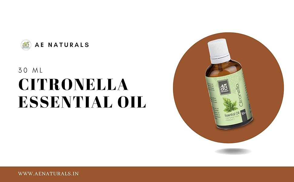 AE Naturals Citronella Essential Oil 30ml Refreshing Aroma for Stress