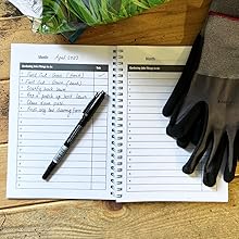 Garden Planner, Journal log & Notebook- Gardening Journal Pretty Garden Themed Cover Design, A5 Spiral Bound 128 Themed Pages, Double Pocket and Elastic Closure 17 inside of planner