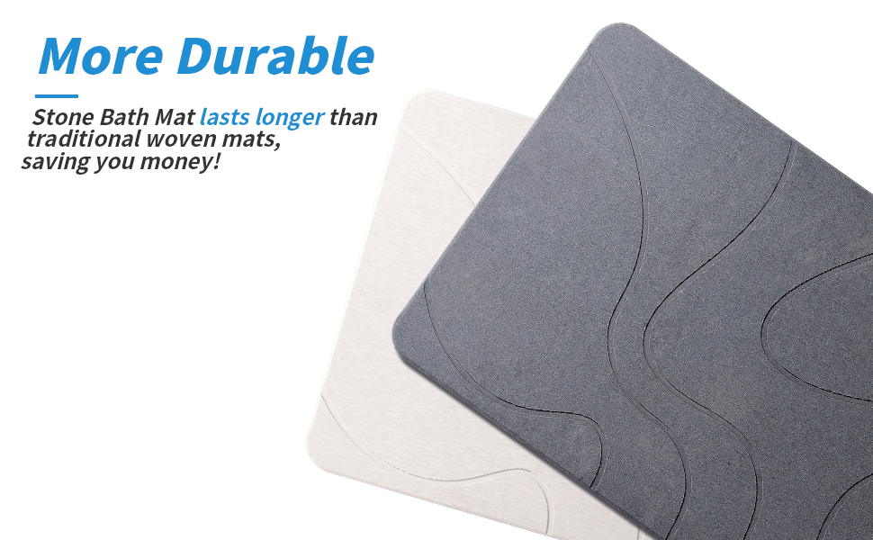 NUDUKO Stone Bath Mat, Quick Drying Absorbent Bath Stone