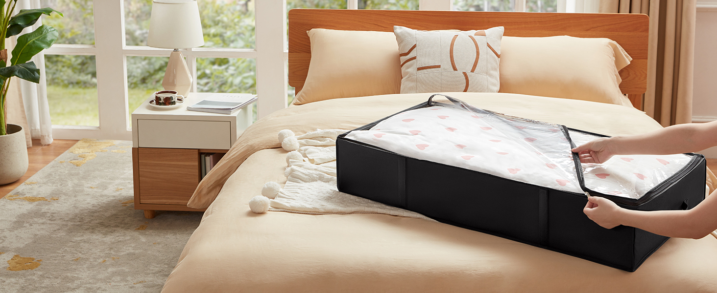 Lifewit Under Bed Storage Containers Foldable 4 Pack,Large Capacity