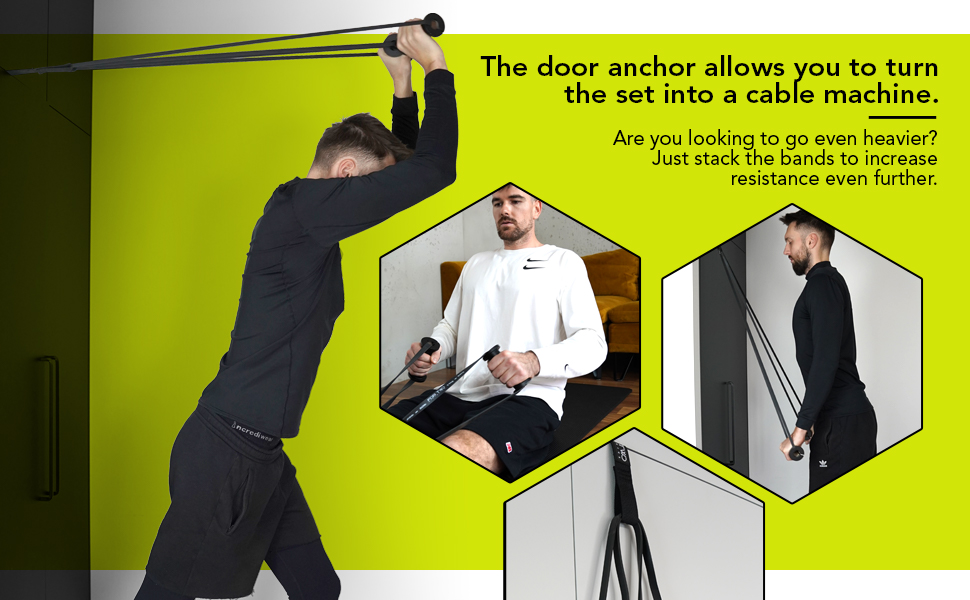 Resistance Bands with Handles Dumbbell Like Grip, Stackable up to 200lbs Exercise