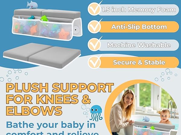 Baby Bath Kneeler and Elbow Rest Pad Set