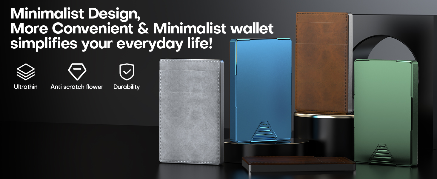 HERORI Popup card wallet leather Silmminimalist wallet