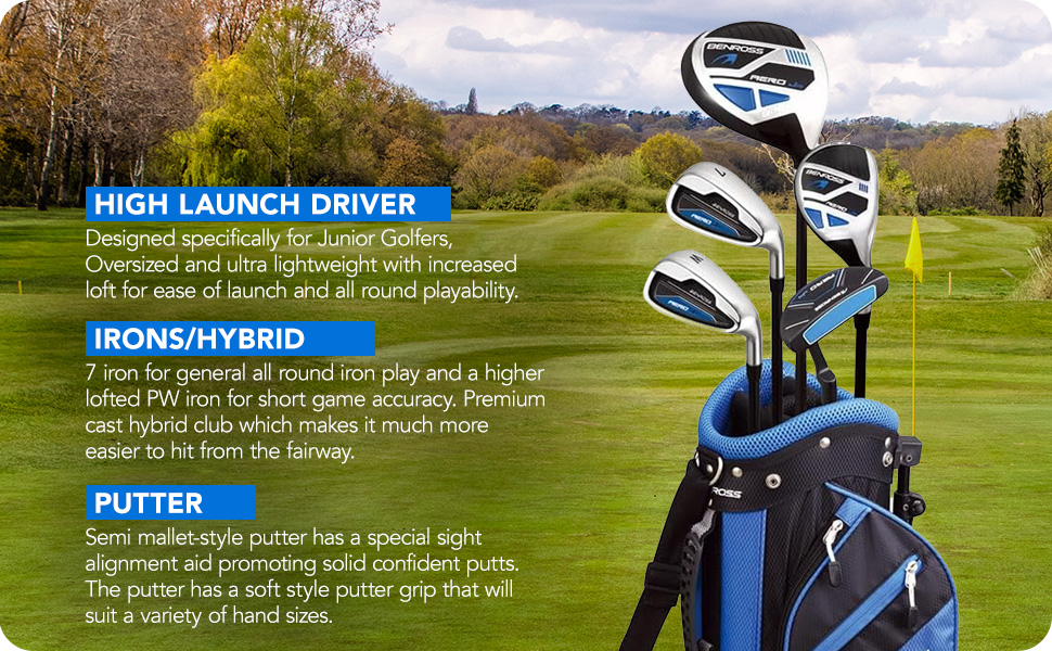High launch Driver, Irons/Hybrids, Putter