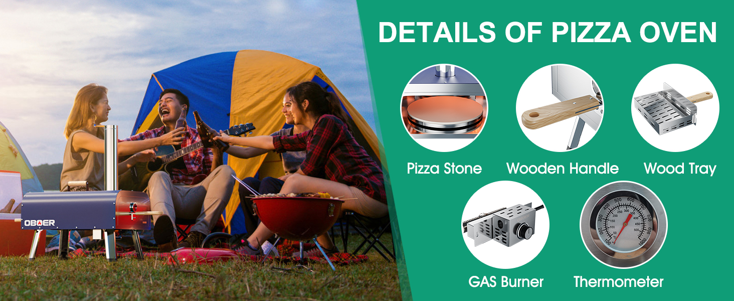 Pizza Oven Outdoor, 16" MultiFuel Rotatable Pizza Ovens