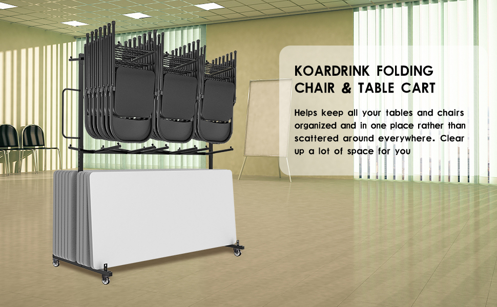 Folding Table and Chair Cart,Two Tier Folding Chair and