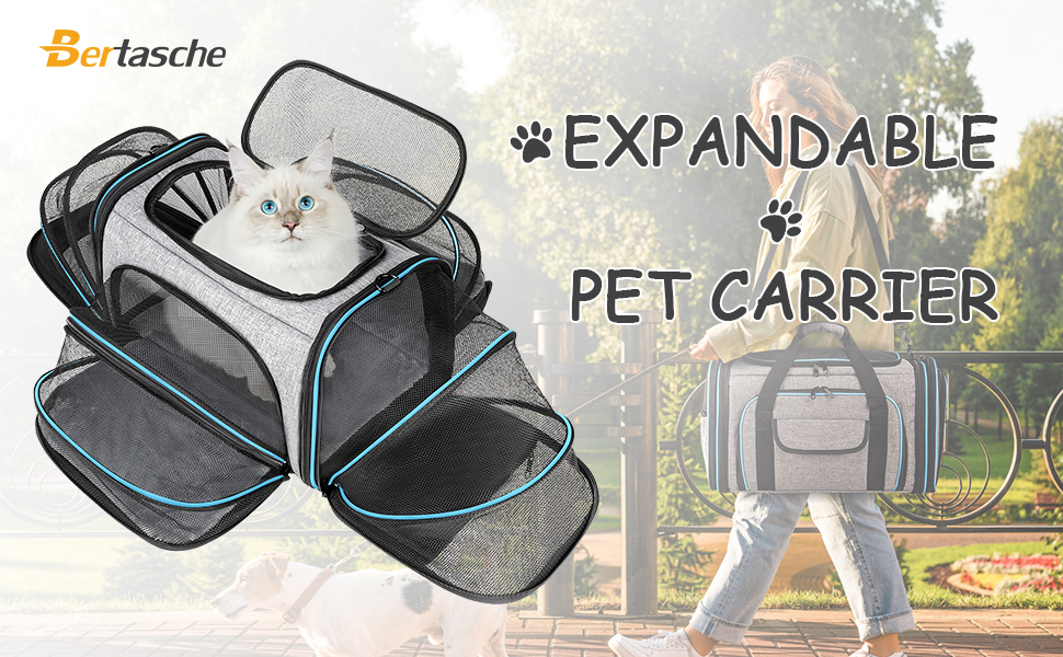 Bertasche Cat Carrier Airline Approved Expandable Pet Carriers 4sides