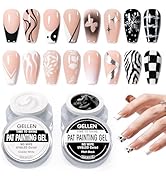 GELLEN Nail Painting Gel 2Pcs 8G Black & White No Wipe Pat Painting Nail Gel for Drawing Striper ...