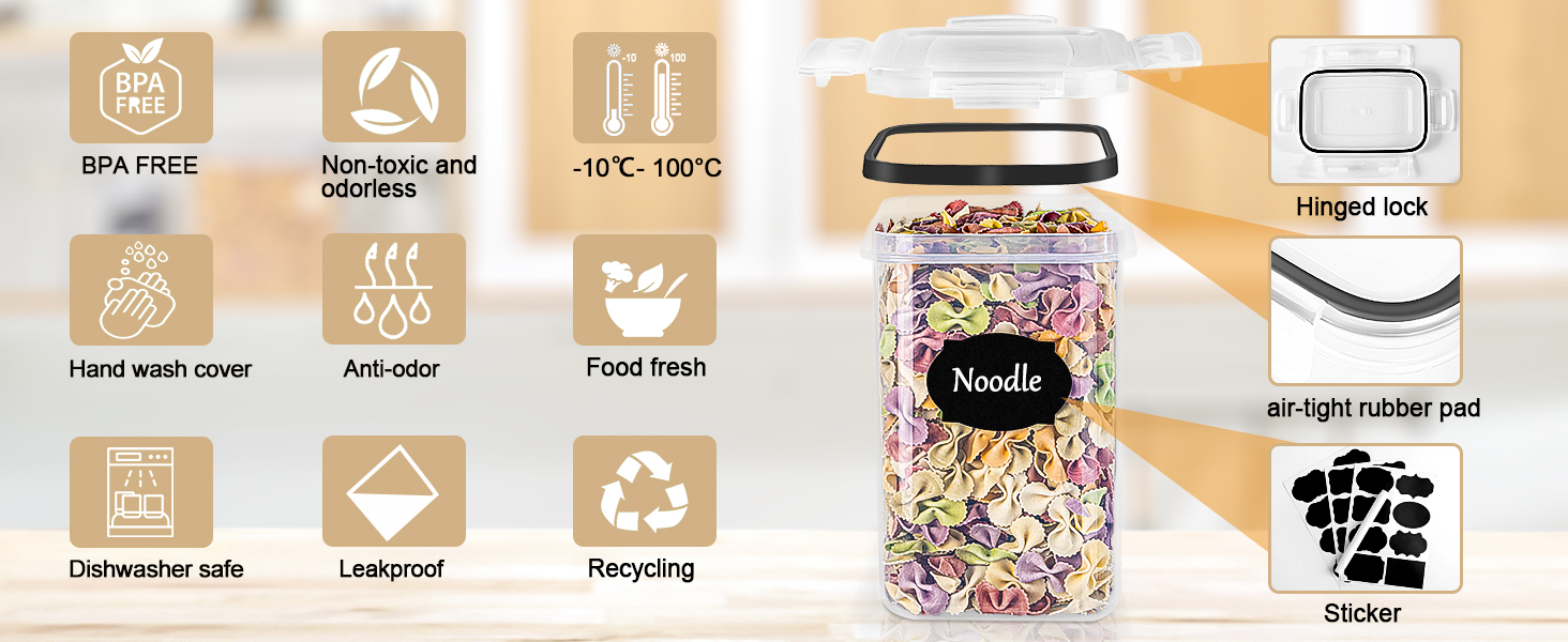 GoMaihe Cereal Storage Containers Set of 8, Plastic Airtight Food