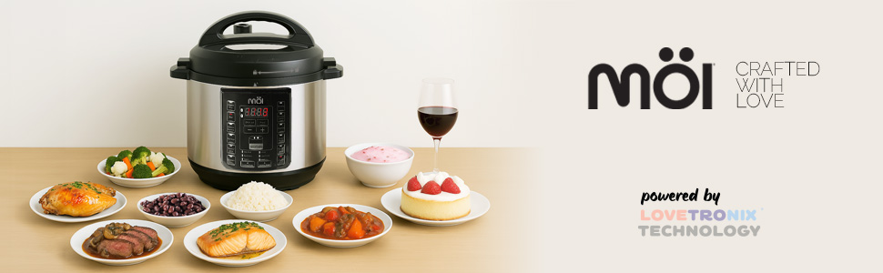 Pressure cooker showing 9 cooking options