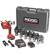 RIDGID 67053 RP 350 ProPress 8-Piece Pressing Tool Kit with 18-Volt Battery, Charger, 4 ProPress ...