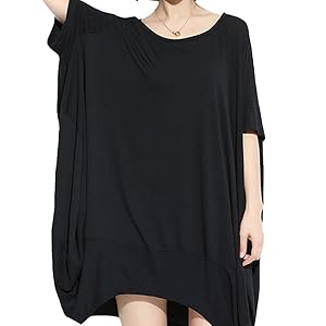 black oversized tshirt dress for women