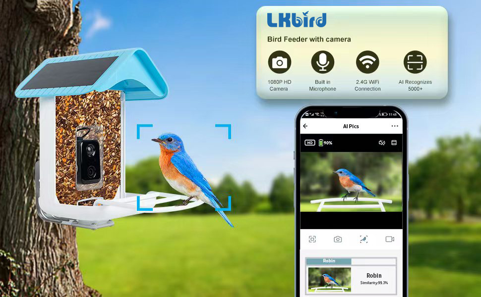 LKBird Smart Bird Feeder Camera Bird Watching Camera with