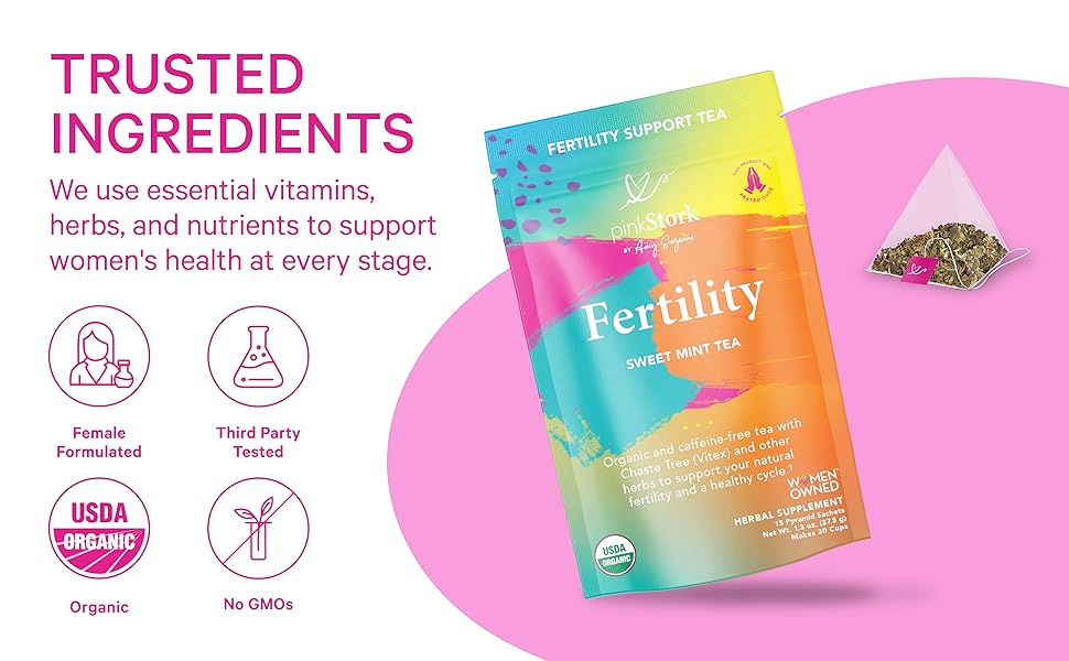 fertility tea herbal support vitamins nutrients female founded