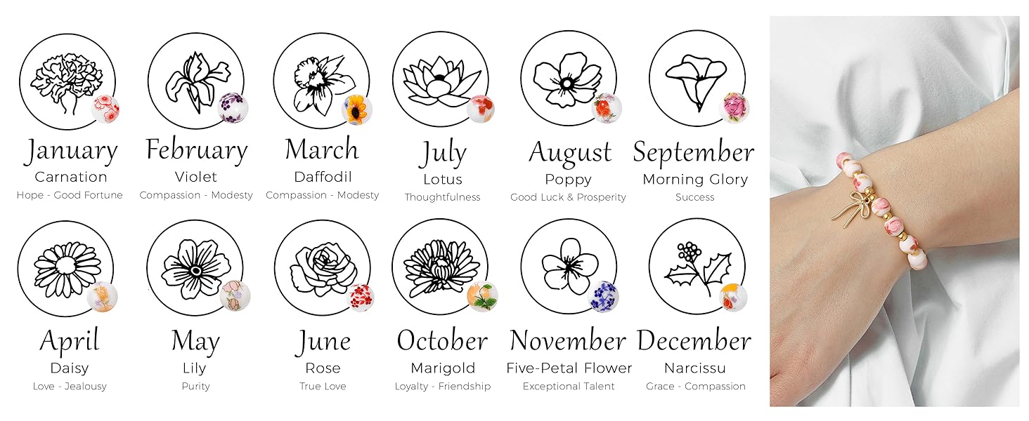 Birth Flower Bracelets