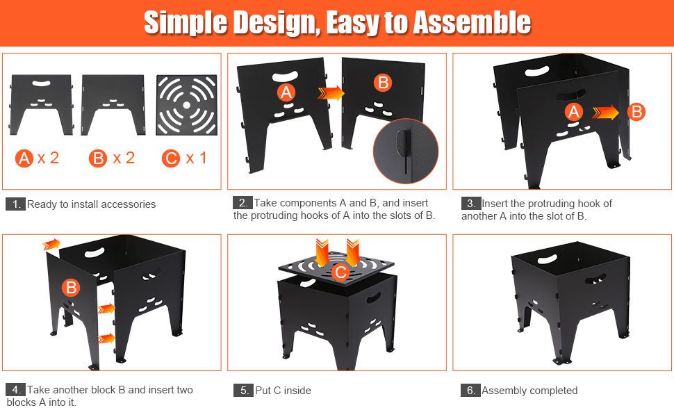 QuliMetal Portable Wood Burning Fire Pit with Storage Bag