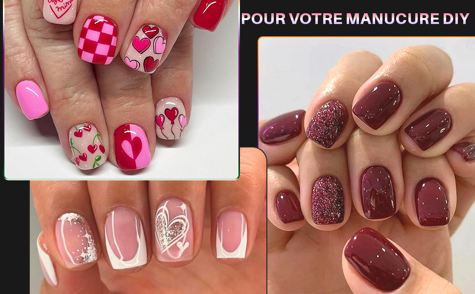 ZIFUTON 450pcs Capsule Americaine Ongle Court, Faux Ongles Court Carré