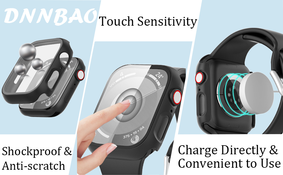 3Pack Case with Tempered Glass Screen Protector for Apple