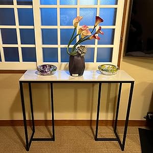 Amazon|Susire コンソールテーブル セラミック天板 奥行30 ホワイト Amazon|Susire コンソールテーブル セラミック天板 奥行30 ホワイト