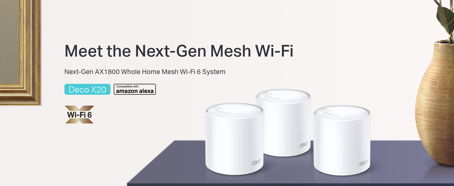 Deco X20(3-pack) AX1800 Whole Home Mesh Wi-Fi 6 System
