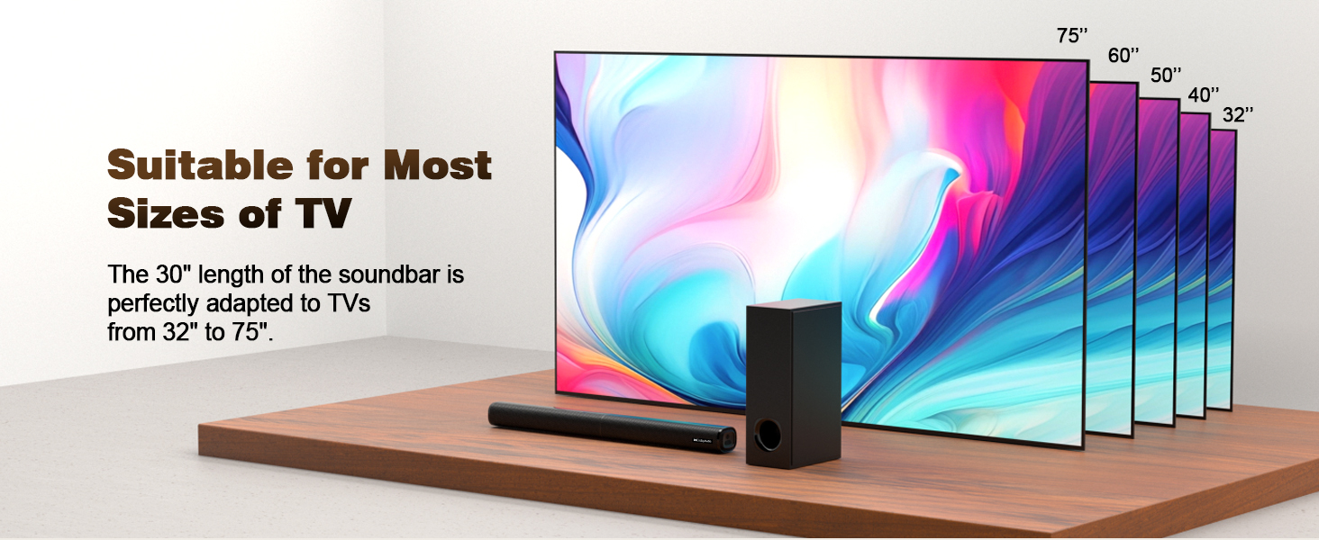 sound bar for smart tv with subwoofer