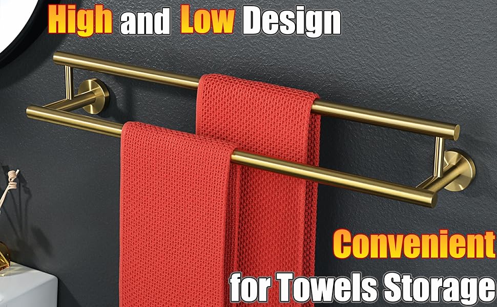 Alise Double Bath Towel Bars Towel Racks for Bathroom