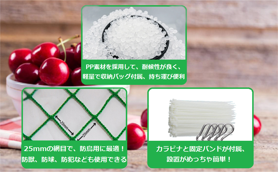 Amazon.co.jp: グリーンネット 5m×5m 25mm目 防鳥ネット 防獣