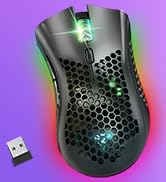 BENGOO KM-1 Wireless Gaming Mouse, Computer Mouse with Honeycomb Shell, 6 Programmed Buttons, 3 A...