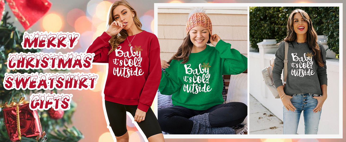 Merry Christmas Sweatshirt Women