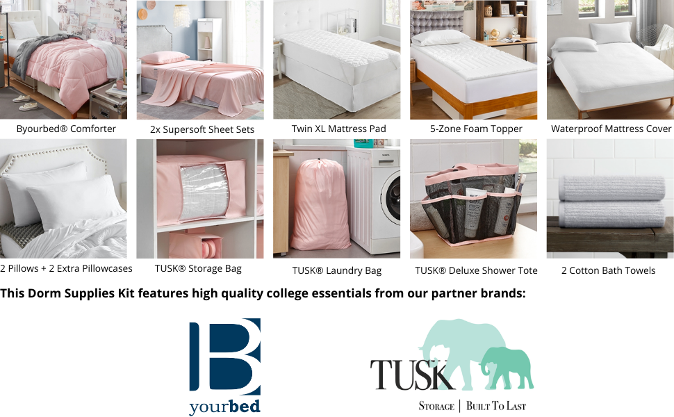 basic dorm bundle package college supplies checklist twin XL comforter extra long bedding set