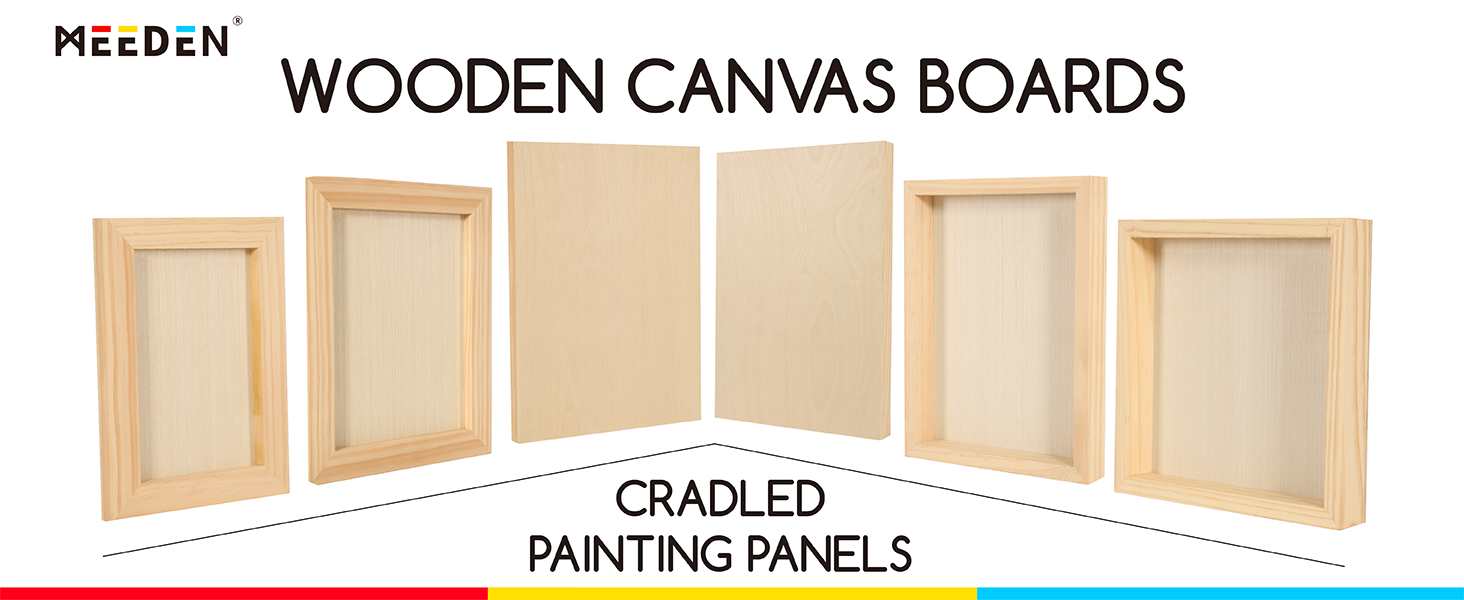 MEEDEN Unfinished Wood Canvas Board 3/4” Deep 16x16” Wooden Canvas Panel Pack of 2