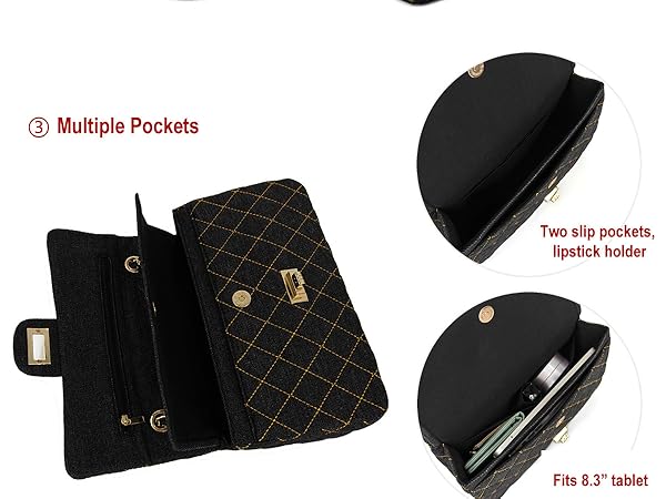 Amazon.com: M-ioi-M Quilted Denim Crossbody Bags for Women
