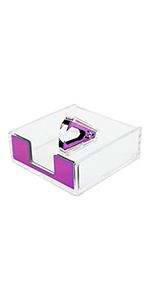 colorful rainbow metallic memo holder sticky note cube notepad dispenser tray staples remover