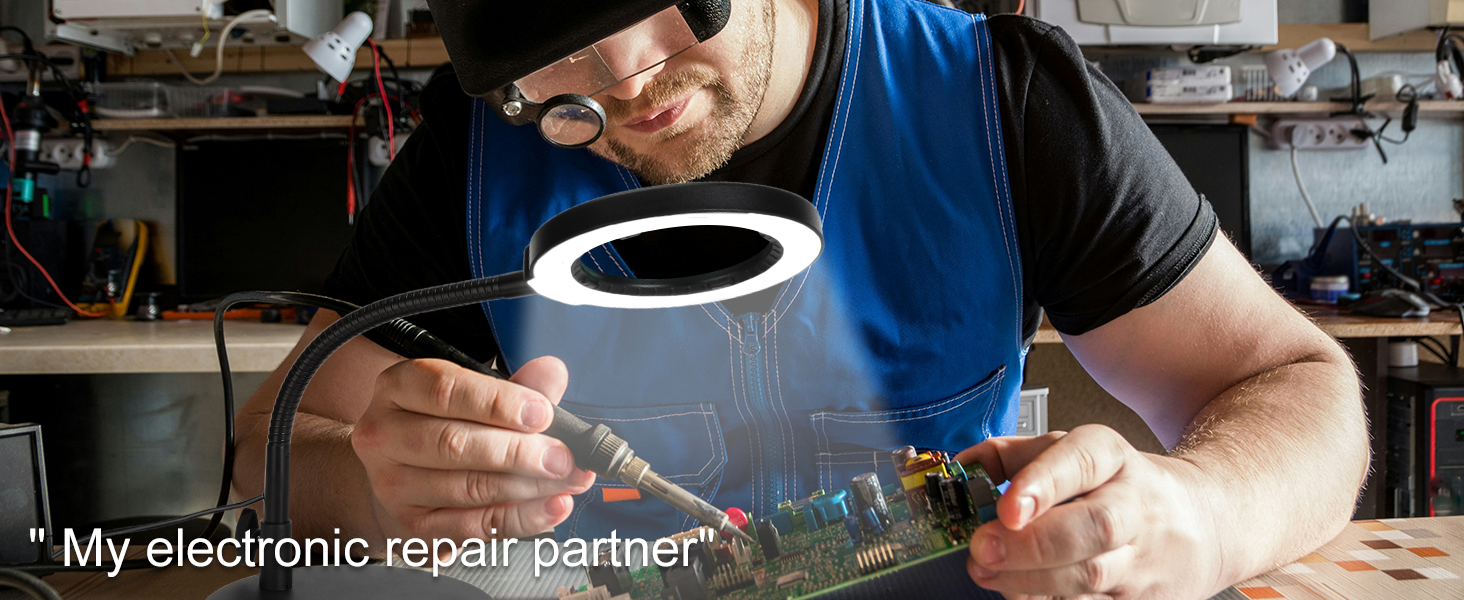 sewing magnifying glass with light hands free