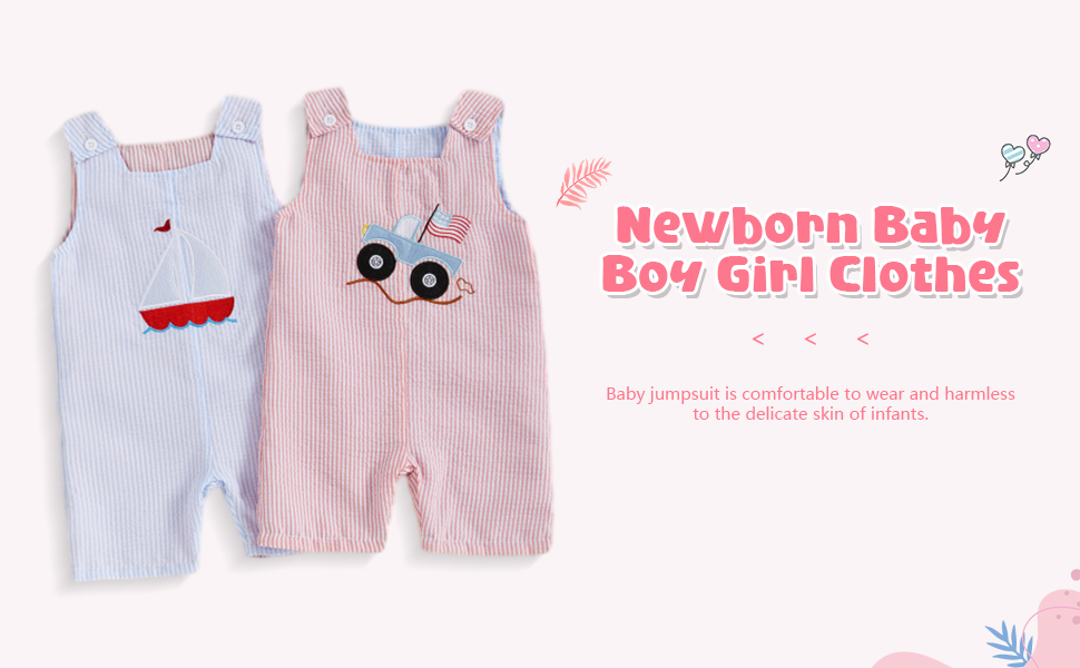 Newborn Baby Boy Girl Clothes Stripes Sleeveless Romper... 1