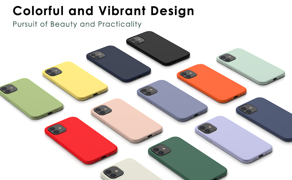 CALOOP Liquid Silicone Case Designed for iPhone 12 Case and iPhone 12