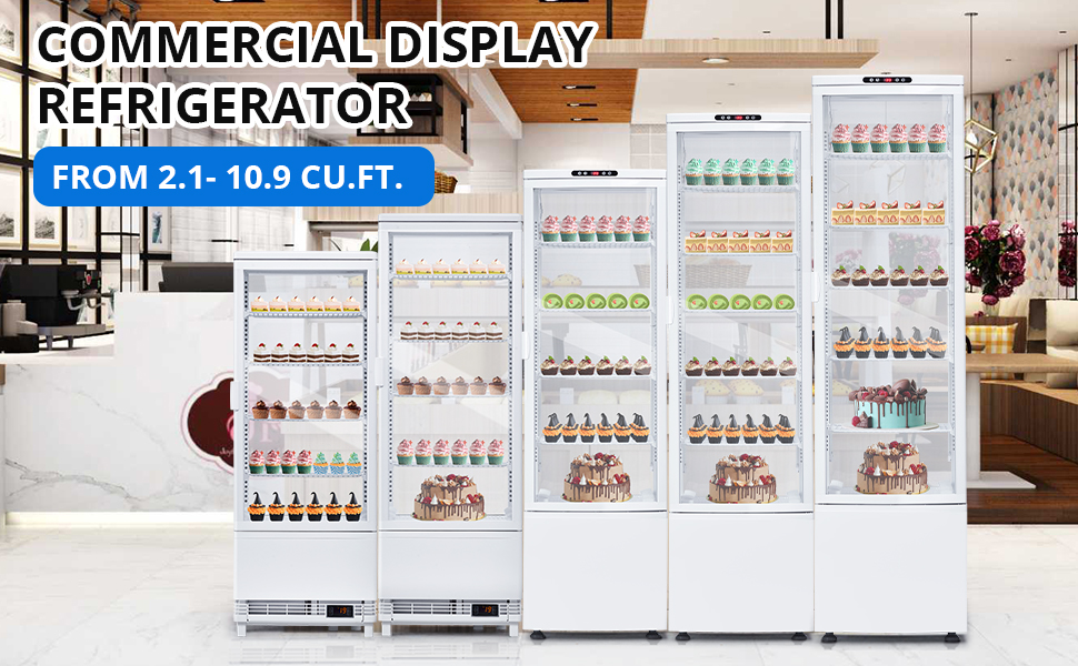 ACONEE Commercial Refrigerator Display Case, 3.5 Cu.FT SingleDoor Countertop Pastry