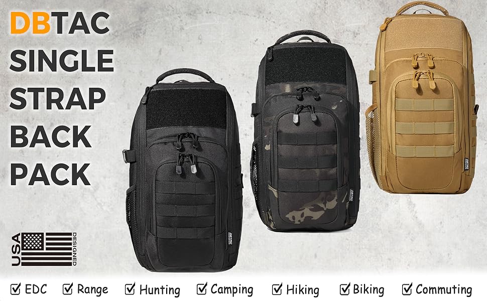 DBTAC Tactical Bag Large Shoulder Chest Pack with Sling for